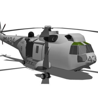 现代直升机su模型