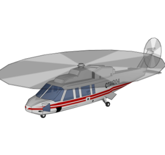 现代直升机su模型