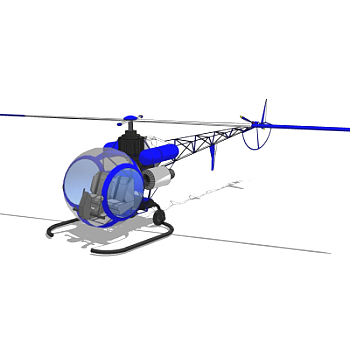 现代直升机su模型