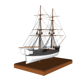 现代帆船su模型