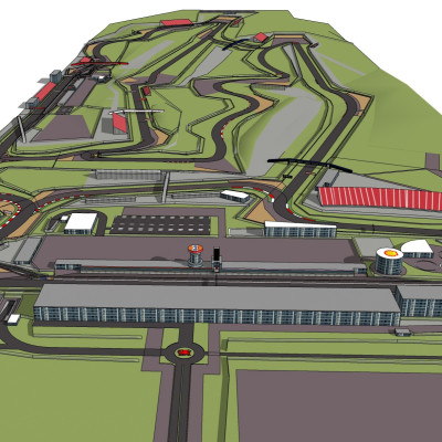 现代赛车跑道设计su模型