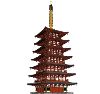 日式佛塔su模型