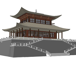 中式城门楼su模型
