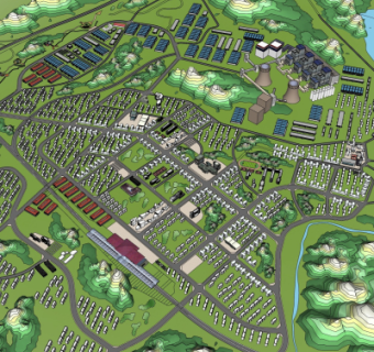 现代小区规划su模型