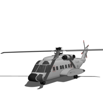 现代直升机su模型