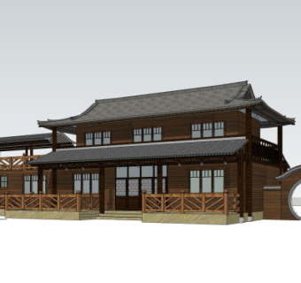 中式古建殿宇su模型