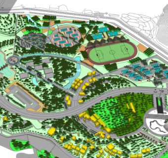 现代小区规划su模型