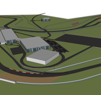 现代赛车跑道设计su模型