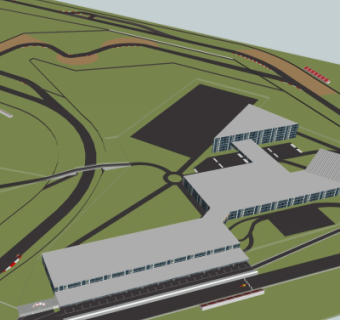现代赛车跑道设计su模型