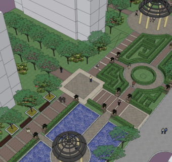 现代公园景观su模型