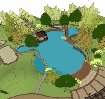 欧式公园景观su模型