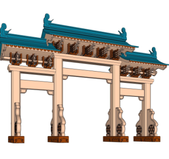 中式门楼免费su模型