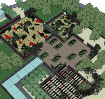 现代公园景观su模型