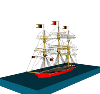 现代帆船su模型