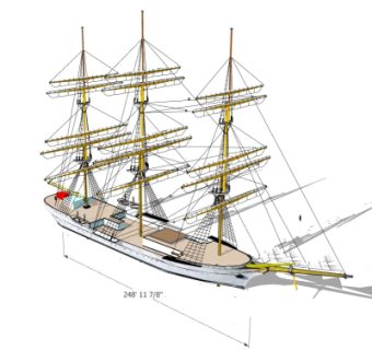 现代帆船su模型