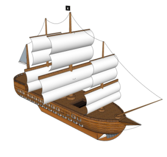 现代帆船su模型