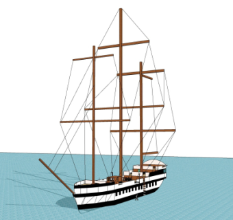 现代帆船su模型