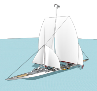 现代帆船su模型