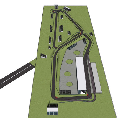 现代赛车跑道设计su模型