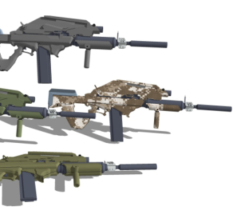 现代枪械su模型