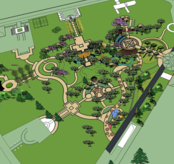 现代小区规划su模型