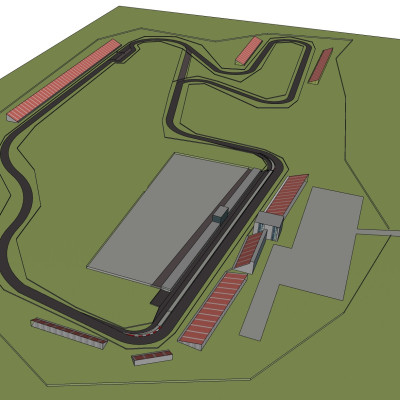 现代赛车跑道设计su模型
