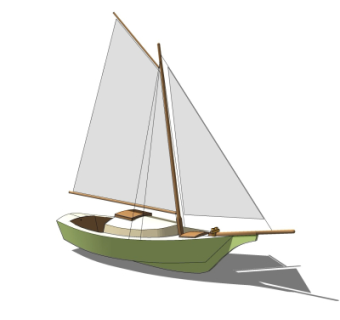 现代帆船su模型