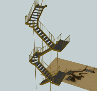 现代楼梯su模型