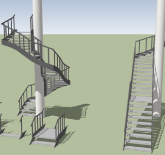 现代楼梯su模型