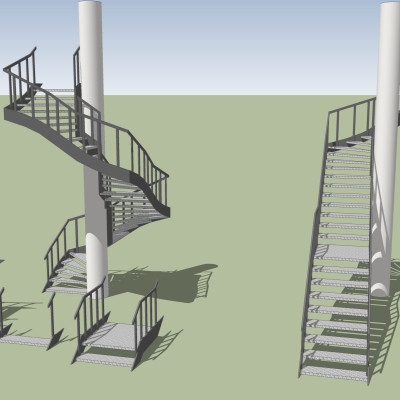 现代楼梯su模型