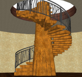 现代螺旋楼梯su模型
