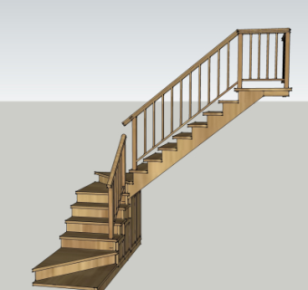 现代楼梯su模型