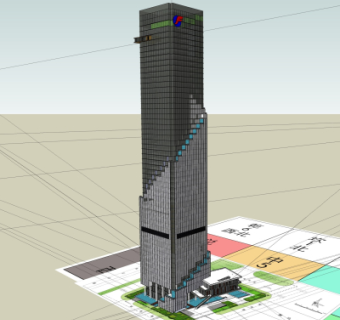 现代超高层写字楼su模型