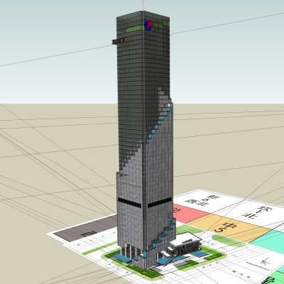 现代超高层写字楼su模型