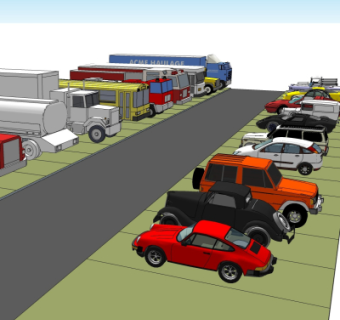 现代汽车组合su模型