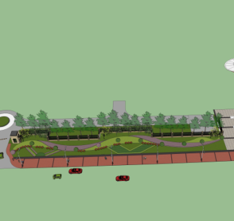 现代沿街景观su模型