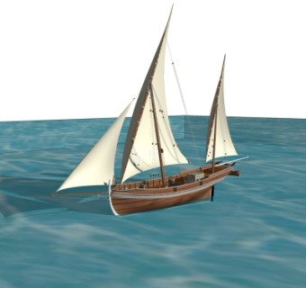 现代帆船su模型