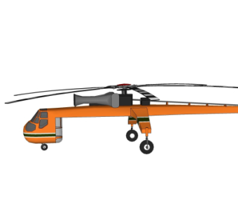 现代直升机su模型