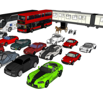 现代汽车组合su模型