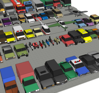 现代汽车组合su模型