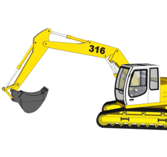 现代挖掘机su模型