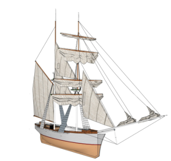 现代帆船su模型