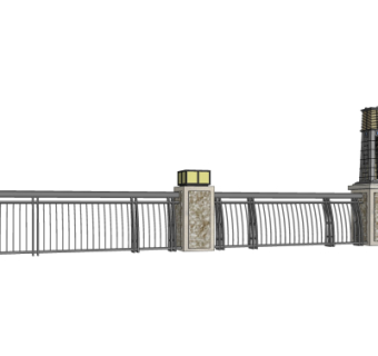 欧式金属护栏su模型
