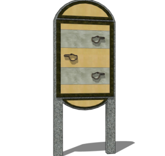 现代指示牌su模型