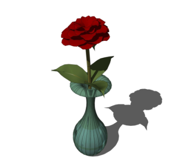 现代花瓶花卉su模型