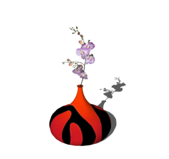 现代花瓶花卉su模型
