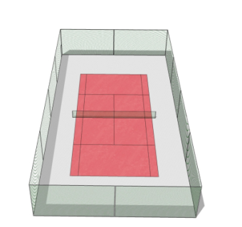 现代网球场su模型