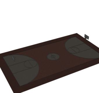 现代篮球场su模型