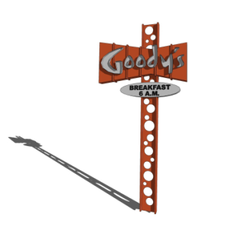 工业风钢结构指示牌su模型