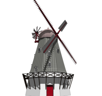 欧式大风车su模型